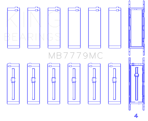 King Toyota Supra B58 (Size 0.26) Main Bearing Set - MB7779MC.026