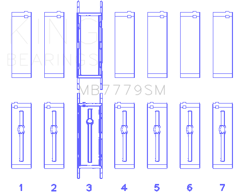 King BMW B58B30A (Size 0.25 Oversized) Main Bearing Set - MB7779SM0.25