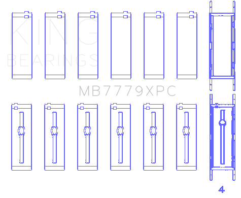 King BMW B58B30A (Size STD) Coated Performance Main Bearing Set - MB7779XPC