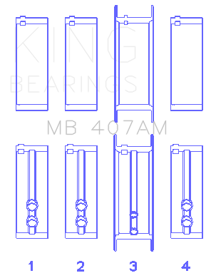 King Chrysler Valient Crankshaft Main Bearings - MB407AM010