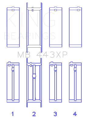 King Buick/Pontiac/Oldsmobile V6 (Size STDX) Main Bearing Set - MB443XPSTDX