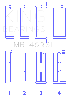 King Engine Bearings Ford V-6 183. (Size +0.75mm) Main Bearing Set - MB459SI0.75
