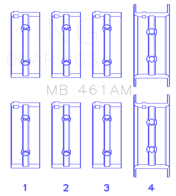 King 87-90 Subaru Justy Main Bearing Set (Size 0.25 Oversized) - MB461AM0.25