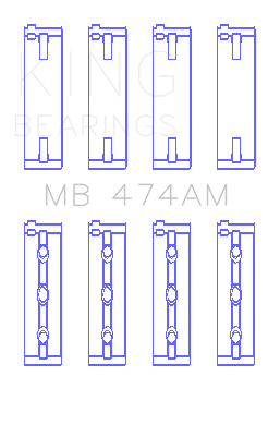 King Engine Bearings Mazda Je06/Je27/Je39/Je48 (Size +0.50mm) Main Bearing Set - MB474AM0.5