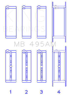 King Infiniti/Nissan 181CI 3.0L VG30DE/TT V6/122CI 2.0L VG20DET V6 (Size +0.50) Main Bearing Set - MB495AM0.5