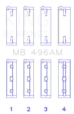 King Engine Bearings Mazda Kl V6 (Size +0.25mm) Main Bearing Set - MB496AM0.25
