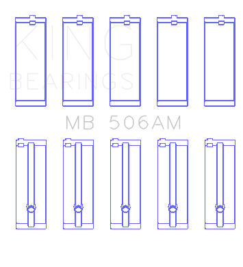 King Engine Bearings Toyota 22R (Size +0.25mm) Main Bearing Set - MB506AM0.25