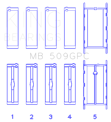 King Engine Bearings ChevrolET 400 V8 (Size STDX) Main Bearing Set - MB509GPCSTDX