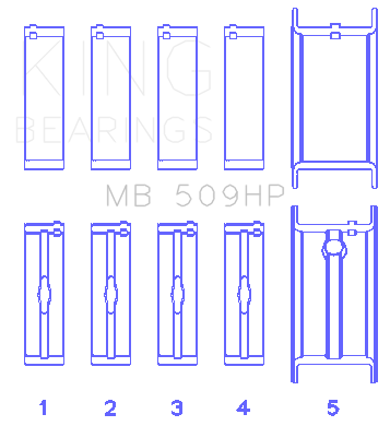 King Chevrolet 400 V8 Crankshaft Main Bearings - MB509HP011