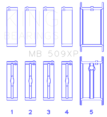 King Engine Bearings ChevrolET 400 V8 (Size STDX) Main Bearing Set - MB509XPSTDX