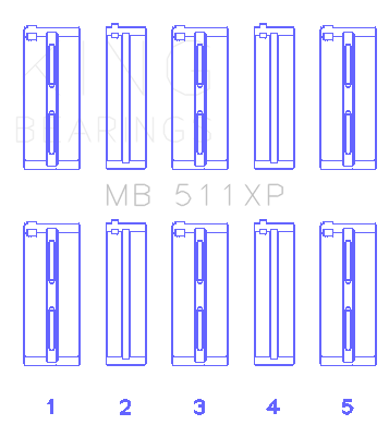 King Alfa Romeo Alfetta/Giulia/Spider/Sport/Sprint (Size STD) Performance Main Bearing Set - MB511XP
