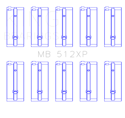 King Ford BDA - European (Size STD) Performance Main Bearing Set - MB512XP