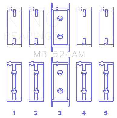 King Engine Bearings Mitsubishi 4G63 (Size +0.25mm) Main Bearing Set - MB524AM0.25