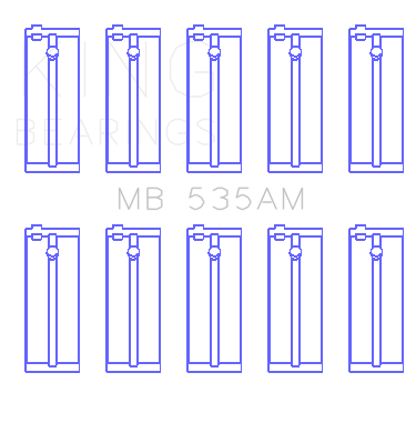 King Engine Bearings Toyota 2A/3A/4A/(Size +0.25mm) Main Bearing Set - MB535AM0.25