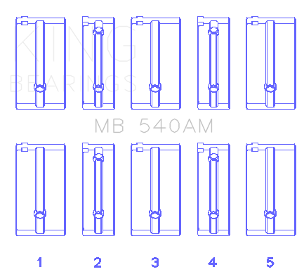 King Engine Bearings Isuzu G130/G161/G200 (Size +1.0mm) Main Bearing Set - MB540AM1.0