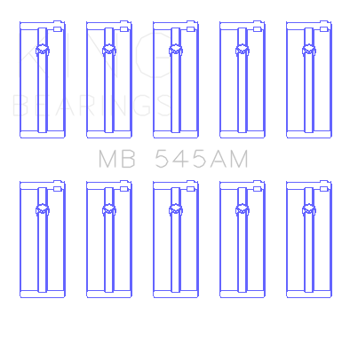 King Engine Bearings Ford N4A/Ne/L/N/Jcc/Lcj/Lse (Size +0.50mm) Main Bearing Set - MB545AM0.5