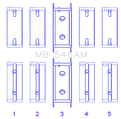 King Engine Bearings Mitsubishi G25B/4G54/4G53 (Size +0.25mm) Main Bearing Set - MB546AM1.25