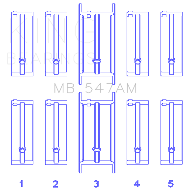 King Engine Bearings Toyota 18R/(Size +0.25mm) Main Bearing Set - MB547AM1.25