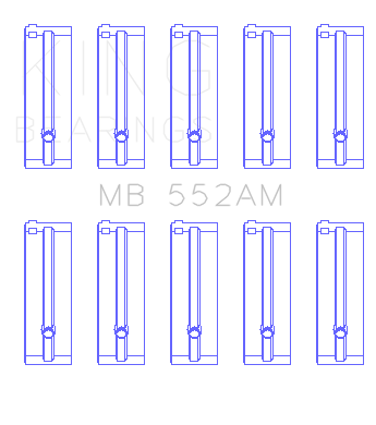 King Toyota 3T/TG / 12T / 4TG (Size 0.5) Main Bearing Set - MB552AM0.5