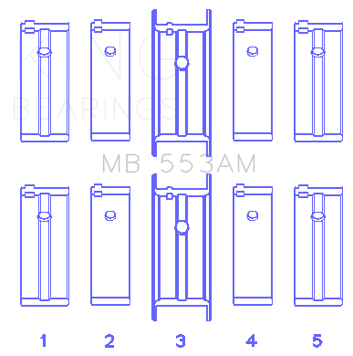 King Engine Bearings Datsun A12/(Size +0.25mm) Main Bearing Set - MB553AM1.25
