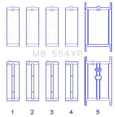 King Chevrolet 265/283/302/327 V8 Main Bearing Set - MB554XP010