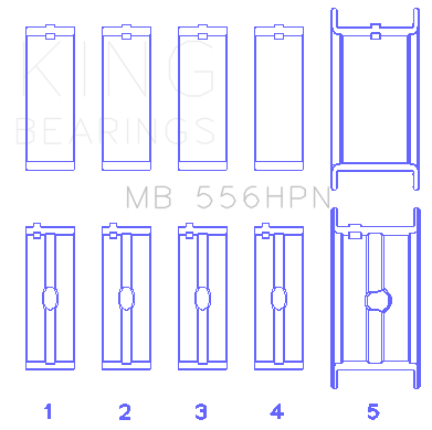 King Chevrolet 396-502 Gen IV/V/VI Main Bearing Set (Size 011) - MB556HPN011