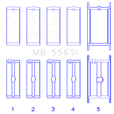 King Chevrolet 396/400/427/502 (Undersize 0.10in) SI-Series Main Bearing Set - MB556SI010