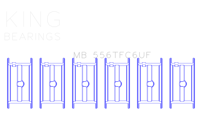 King Engine Bearings ChevrolET 396-502 Gen Iv/V/Vi- 6 Upper Fla (Size STDX) Main Bearing Set - MB556TFC6UFSTDX