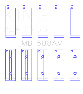 King Engine Bearings Renault C1E/E7F/K7J/C1J/C6J (Size +1.0mm) Main Bearing Set - MB588AM1.0