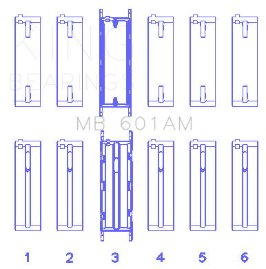 King Audi 3B L5 DOHC 20V 2.2L (Size STD) Main Bearing Set - MB601AM