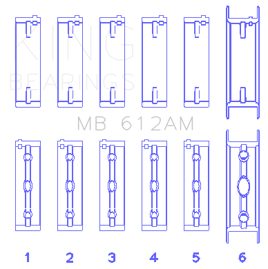 King Volvo 520/B5252 Main Bearing Set - Size STD - MB612AM