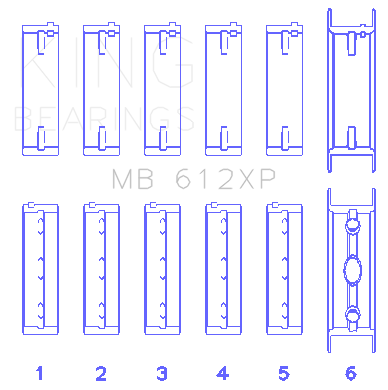 King Ford ST 2.5L TURBO HYDA Main Bearing Set - Size STD - MB612XP