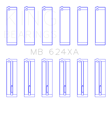 King Engine Bearings Mercedes Benz Om602.982/983/989 (Size +0.50mm) Main Bearing Set - MB624XA0.5