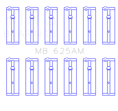 King Engine Bearings Honda G25A1/4 (Size +0.75mm) Main Bearing Set - MB625AM0.75
