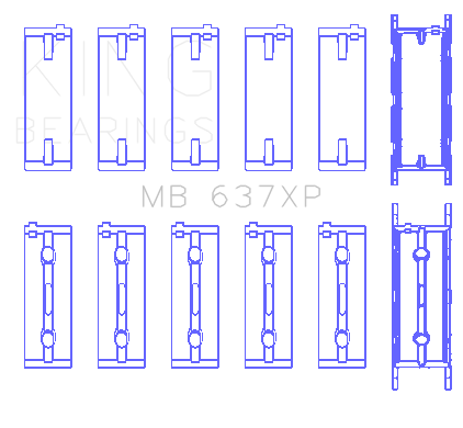 King BMW S85B50A Crankshaft Main Bearings - Size STD - MB637XP