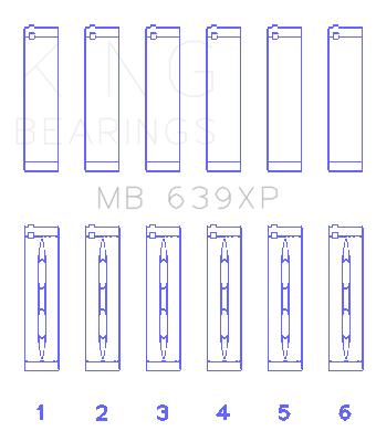 King Engine Bearings Audi Cepa/Cepb (Size +.026mm) Main Bearing Set - MB639XP.026