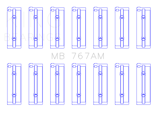 King Toyota 2M/4M/5ME/5MGE/7MGE/7MGTE (Size +0.75) Main Bearing Set - MB767AM0.75