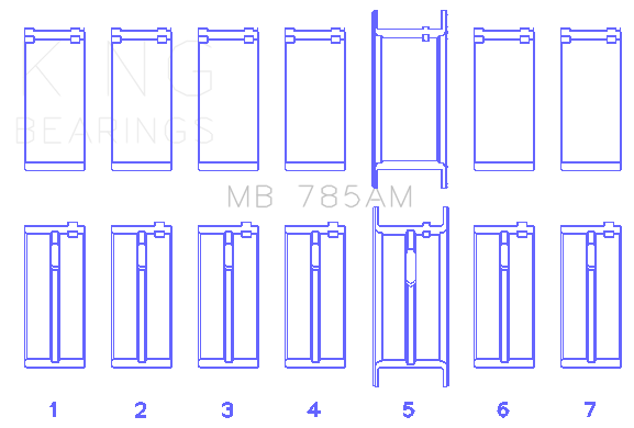 King Ford 200 3.3L 12V Main Bearing Set - MB785AM