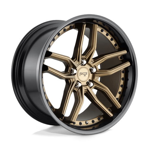 Niche 1PC M195 Methos 19X9.5 5X112 +48MM Matte Bronze Black Bead Ring