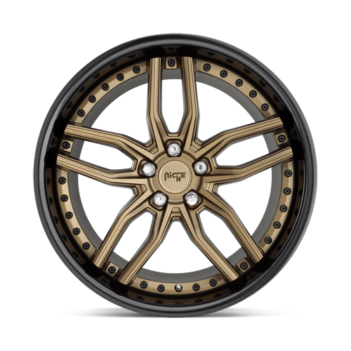 Niche 1PC M195 Methos 20X9 5X112 +38MM Matte Bronze Black Bead Ring