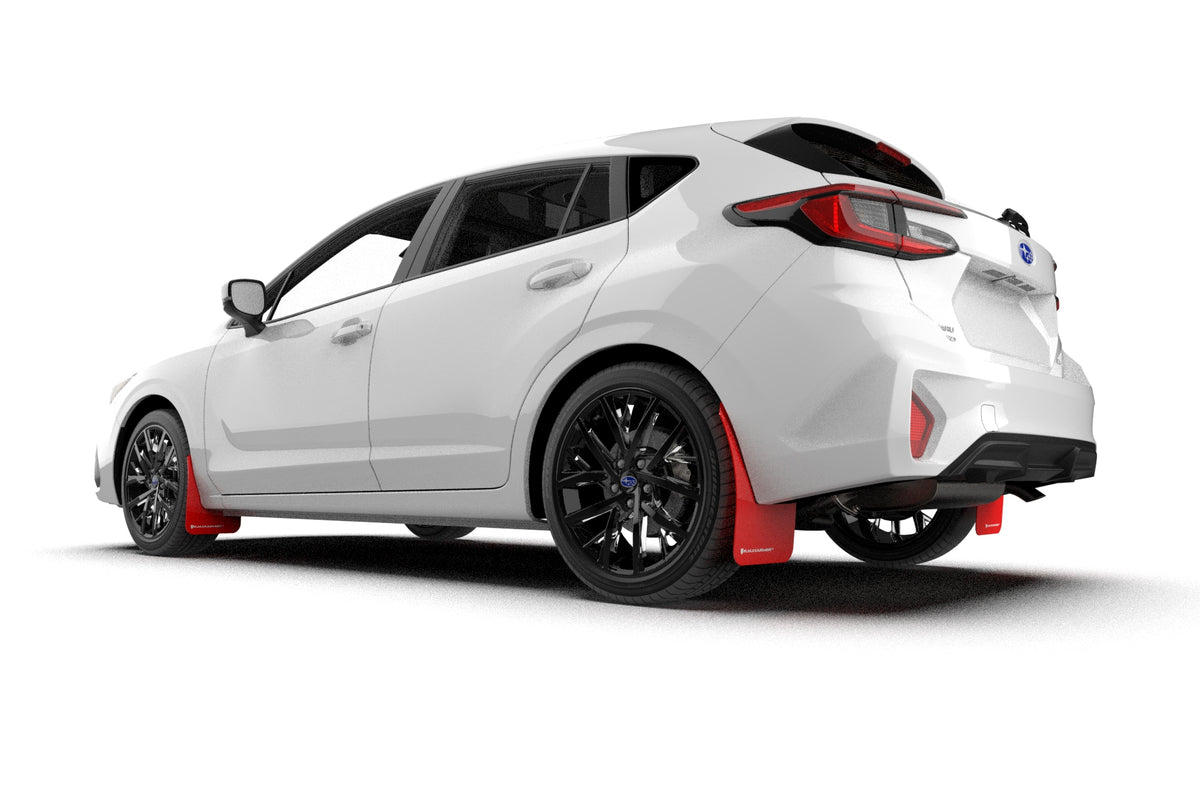 Rally Armor 2024 Subaru Impreza Red UR Mud Flap w/ White Logo - MF105-UR-RD-WH