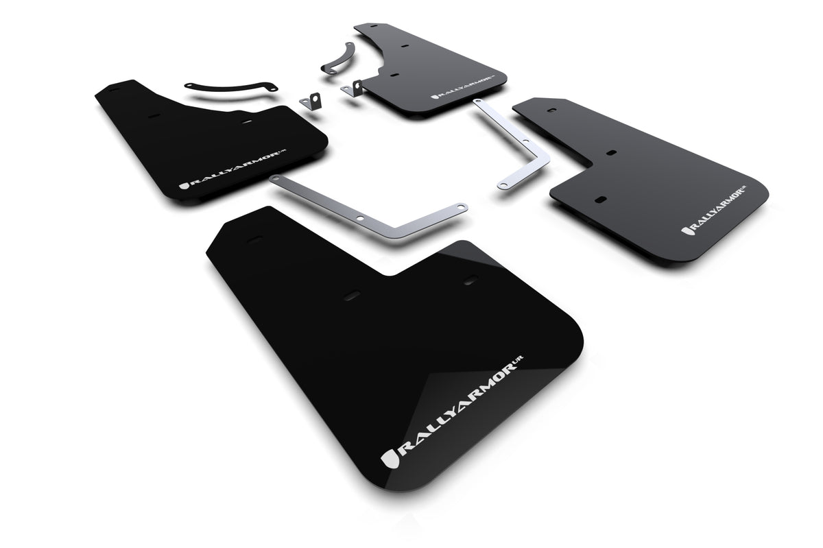 Rally Armor - 2024 Mazda CX-50 Black UR Mud Flap W/White Logo (Will Not Fit CX-5) - MF107-UR-BLK-WH for 2023-2025 Mazda CX 50