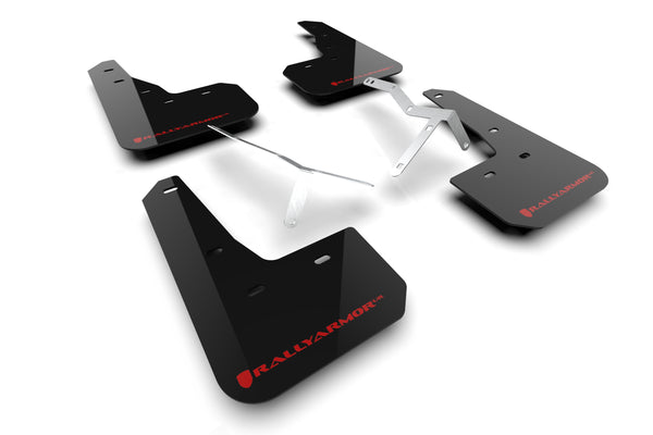 Rally Armor 23-24 Acura Integra + Integra A-Spec Black UR Mud Flap W/Red Logo (No Drilling Req.) - MF109-UR-BLK-RD for 2023-2