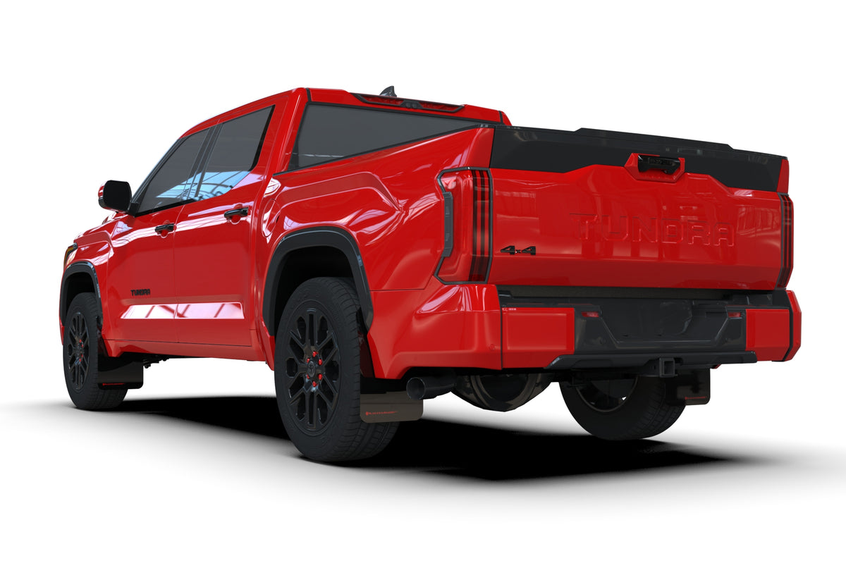 Rally Armor 2022+ Toyota Tundra Black UR Mud Flap w/ Metallic Black Logo - MF110-UR-BLK-MBK