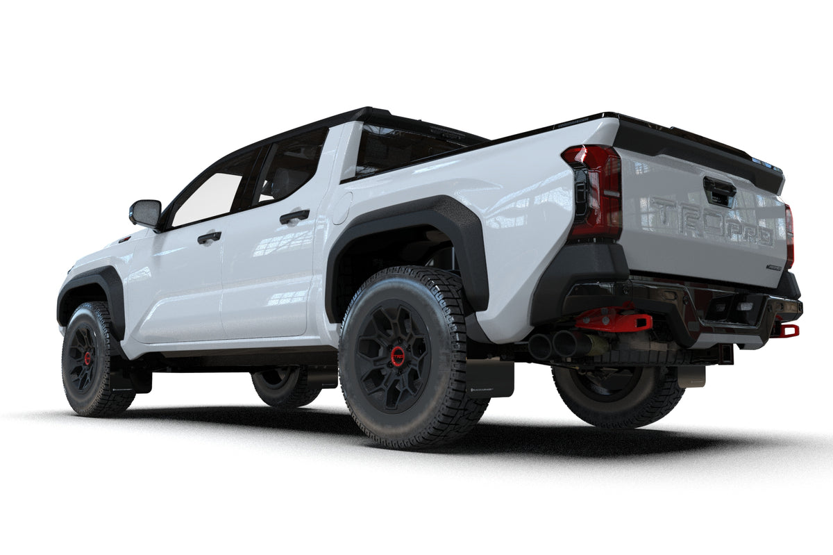 Rally Armor 2024 Toyota Tacoma Black UR Mud Flap w/ White Logo - MF114-UR-BLK-WH