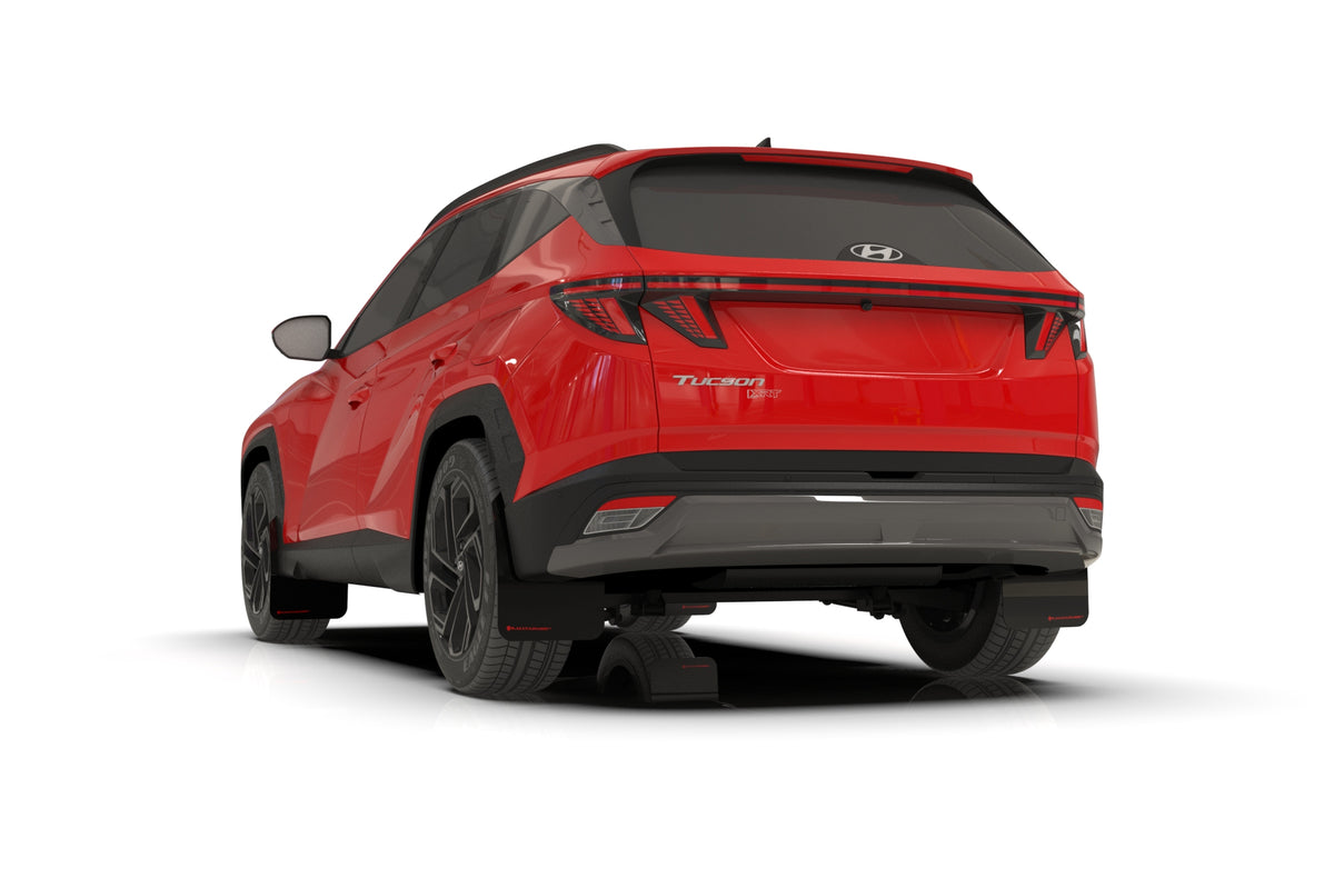 Rally Armor 2025 Hyundai Tucson XRT Black UR Mud Flap - Red Logo - MF125-UR-BLK-RD