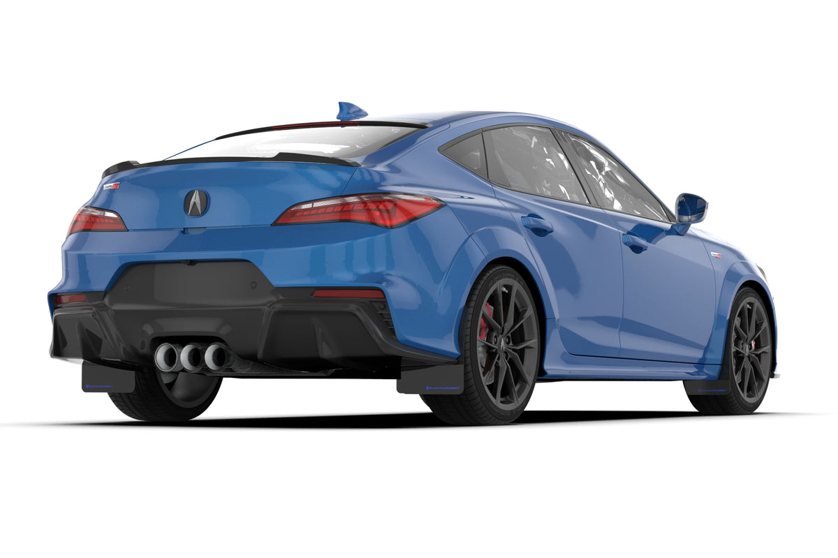 Rally Armor 23-24 Acura Integra Type S Black Mud Flap w/ Blue Logo - MF129-UR-BLK-BL
