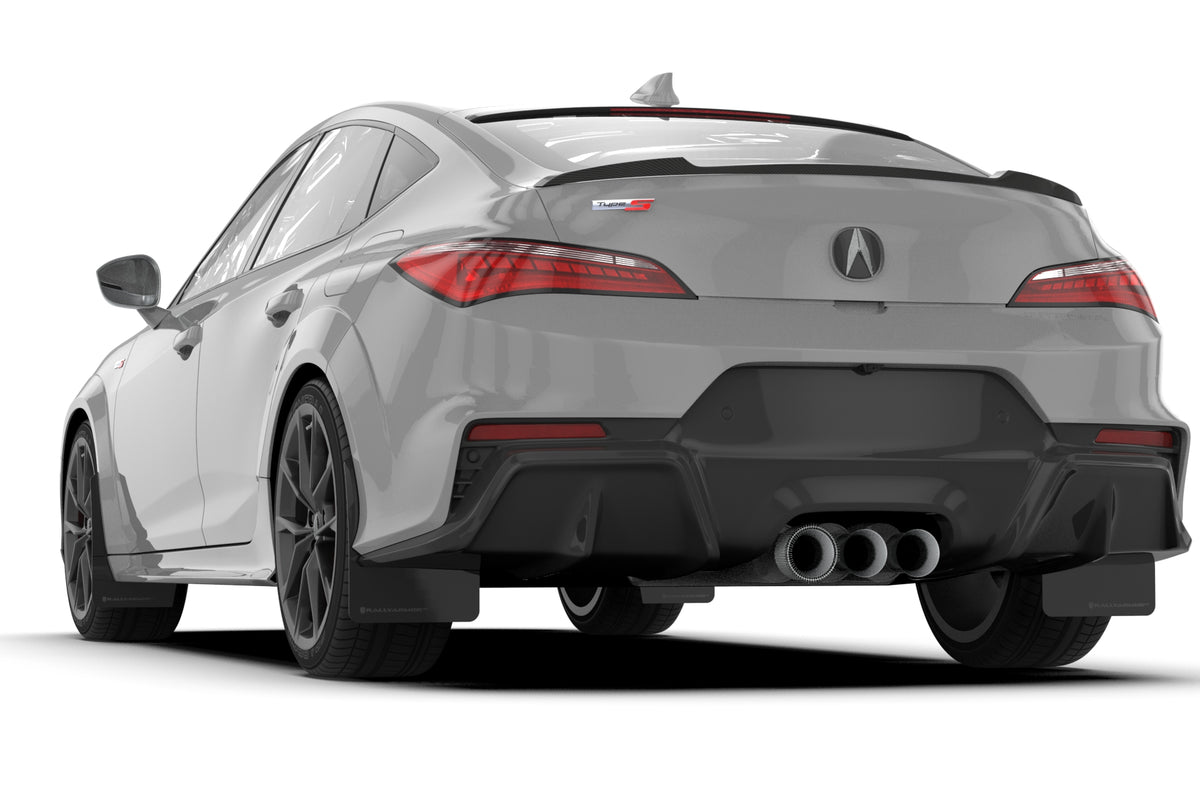 Rally Armor 23-24 Acura Integra Type S Black Mud Flap w/ Dark Grey Logo - MF129-UR-BLK-DGRY