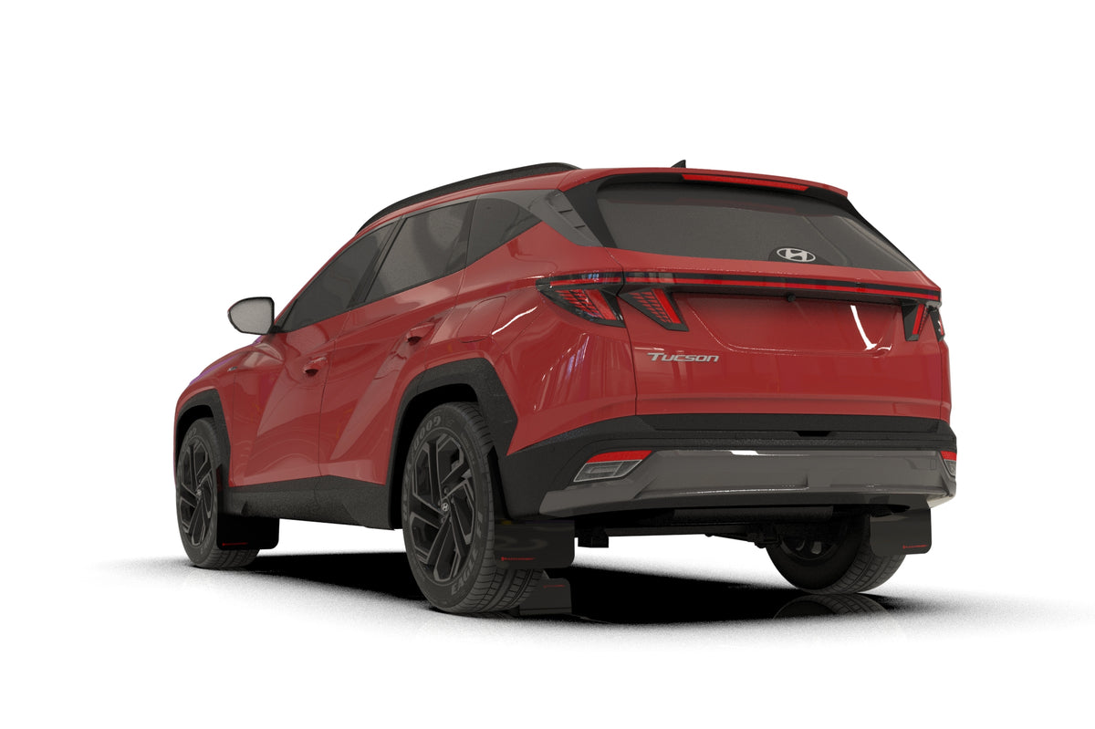 Rally Armor 2025+ Hyundai Tucson (Excl. ICE & XRT) Black UR Mud Flap w/ Red Logo - MF135-UR-BLK-RD