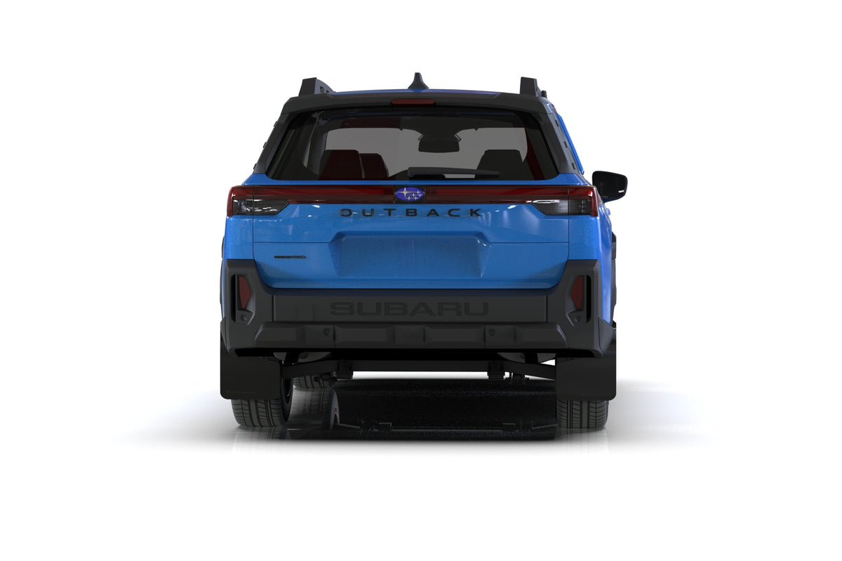 Rally Armor 2026 Subaru Outback Black Mud Flap - Metallic Black Logo - MF136-UR-BLK-MBK